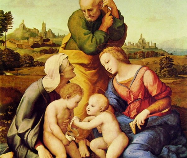 Raffaello Sanzio: Sacra famiglia Canigiani, Monaco Alte Pinakothek (cm. 98)